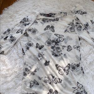 See thru butterfly top